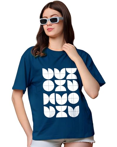 Image of Women's Half Sleeve Oversize Tshirt Graphic Printed Round Neck T-Shirts for Women