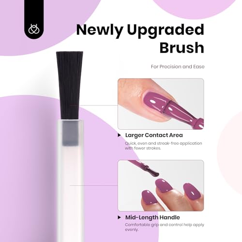 Image of Beetles Fall Gel Polish Set - 6 Colors 15ml Full Size Hema-Free Baby Pink Purple Gel Nude Pink Colors Gel Polish Kit Soak Off Uv LED DIY Home Manicure Salon Serene Afternoon