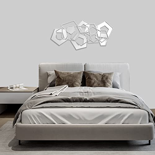 Pantagon 3D Metal Wall Art Decor Mirrored Wall Art Decor For Living Room Above Bed Frame Decor Wall Hanging Wall Mount Decoration Aesthetic Room Décor #TOP1