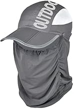 TYAGY UV Protection Summer Hat with Face Cover, Outdoor Cycling Cap, Foldable Sun Protection Scarf for Women, Multicolor, Pack of 1 Pcs