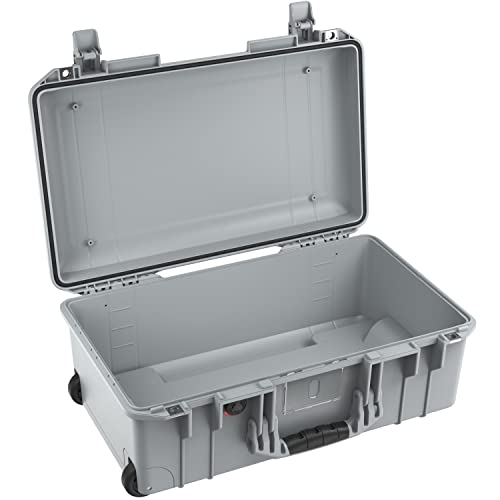 PELI 1535 Air Maleta Trolley Ultra Resistente y Ligera Para Cámaras y Sistemas ópticos, Estanca e Impermeable al Polvo, 27L de Capacidad, Fabricada en EE.UU., Sin Espuma, Gris