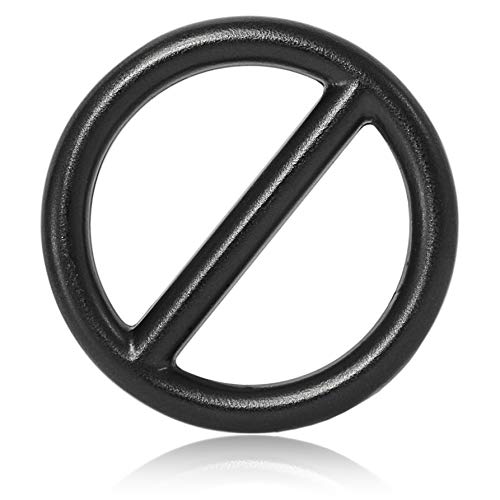 Ganzoo O-Ring mit Steg Metall für Hunde-Leine, 25 mm Innen-Durchmesser, 4 Stück, Stegring, legierter Stahl, Nicht rostend, Rund-Ringe für Paracord 550 Halsband, Handtasche, Basteln, Farbe Schwarz