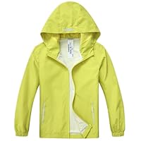 Slwosdlds Boys Girls Waterproof Rain Jacket Lightweight soft lining Kids Windbreaker Hooded Coat Easy to Fold