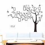 KeLay Fs Large Family Tree Wall Decal Decor-Family Tree Picture Frames Wall Decal Peel and Stick Vinyl Tree Photo Frames Wall Stickers for Living Room Bedroom Home Decor