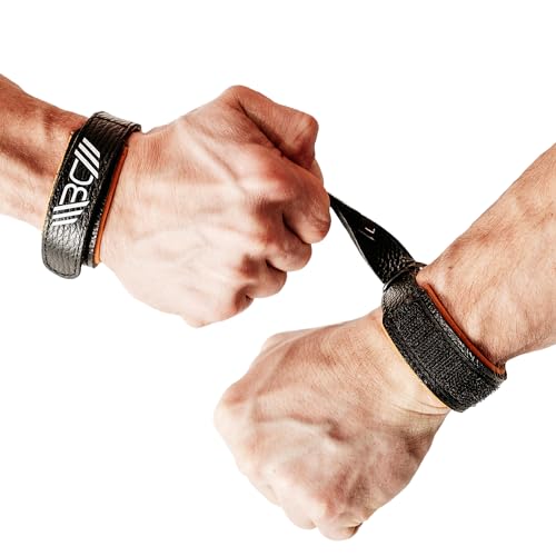 WARM BODY COLD MIND Leather Wrist Wraps for Weightlifting, Powerlifting, Gym – Wrist Support for Men & Women – Heavy Duty Wrist Straps for Strength Training (PRO Black, M)