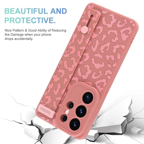 Image of Compatible with Samsung Galaxy S26 Ultra Case with Strap Wrist Pink