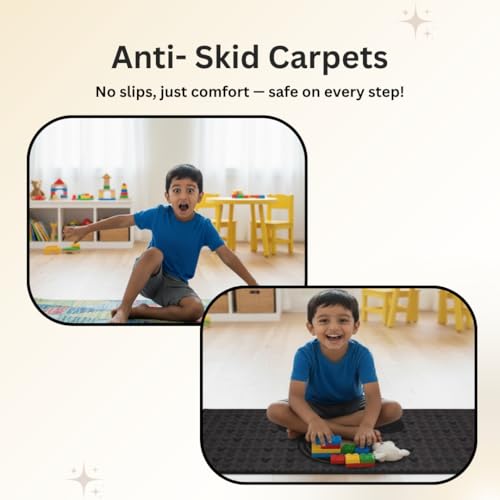 Image of Athom Living Mickey Mouse Runner Carpet 2x4.5 Ft, Soft Printed Mat with Anti-Skid Backing, Durable Washable Runner for Kids Bedroom, Play Area & Playroom Decor