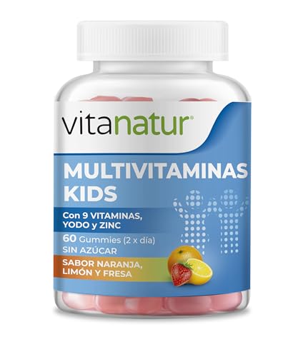 Multivitaminas Kids Gummies complemento alimenticio infantil con zinc y 9 vitaminas sin azúcar