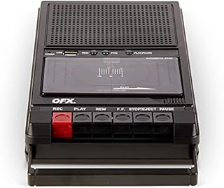 QFX RETRO-39 Shoebox Tape Recorder with USB Player, Cassette Player | Built-in Microphone & Speaker | Record Using AUX or Built-in Mic