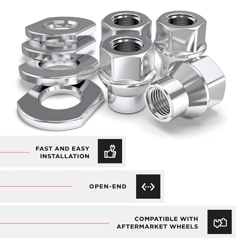 Image of White Knight 7804-14 Chrome 1 /2 inch-20 Open End ET Bulge Lug Nut, 4 Pack