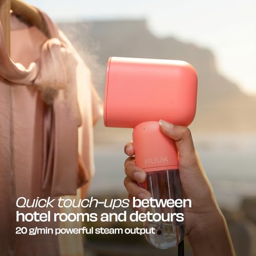 Image of NUUK STROM GO V2 Super Compact and Lightweight Travel Garment Steamer For Clothes | FREE Heat Resistant Travel Pouch | Vertical & Horizontal Steaming | 20g /min Steam | 30 Sec Heat Up