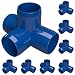 FORMUFIT F0344WT-BL-8 4-Way Tee PVC Fitting, Furniture Grade, 3/4" Size, Blue (Pack of 8)
