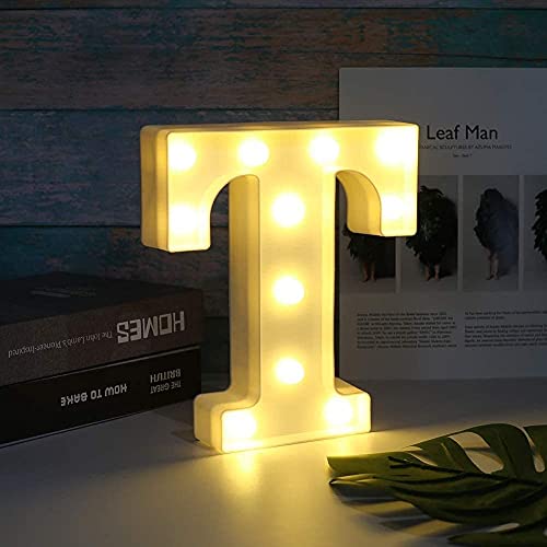 Image of Marquee T Alphabet Shaped LED Light Lamp for Decoration Decore Walls Hanging Birthday Party Wedding (T)