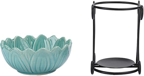 Miniatura 6 de Horno de velas de aromaterapia, para interiores de hierro y cerámica, portavelas para decoración del dormitorio del hogar (azul)