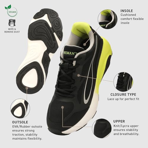 Image of Neeman's Urban Strive Sneakers for Men | Lightweight Breathable Mesh Casual Shoes with Dual Foam Cushioning & High Traction Sole | Lace Up Walking Shoes