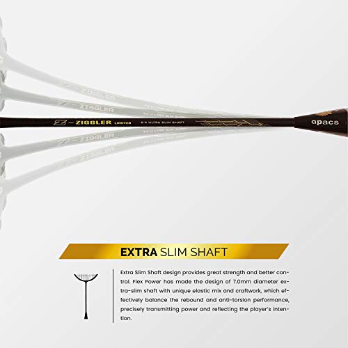 Image of Apacs Z-Ziggler (Unstrung, 38 LBS Max Tension) 6.4mm Slim Shaft | Made in Vietnam | 100% Japanese Graphite Badminton Racket with Free Full Cover | G2-4 1 /8 inches (Green)