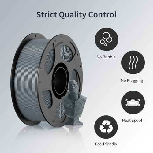 Image of ANYCUBIC 3D Printer Filament PLA Bundle, PLA Filament 1.75mm Dimensional Accuracy + /- 0.02mm, 1KG Reusable Spool, 2KG Black+Texture Grey