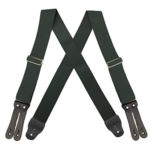 Suspender Store Welch Button Logger Suspenders - 2-Inch Wide - HUNTER GREEN 54