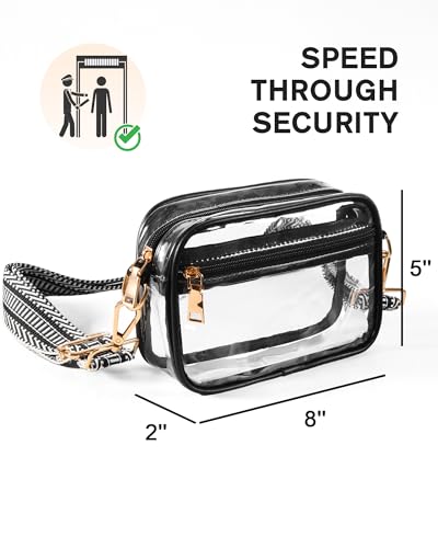 Image of BS-VOG Clear Crossbody Bag Stadium Approved, Clear Purses for Women, Small Stadium Bag for Events Concerts Sports Fans