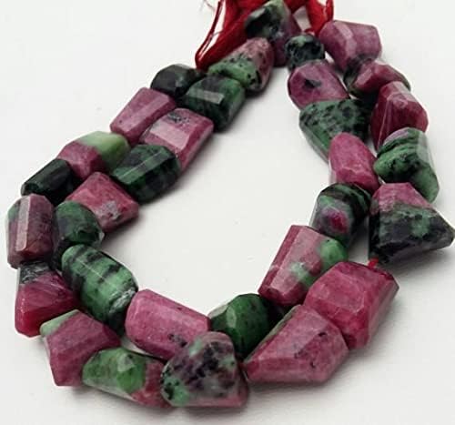Rubis zoisite facetté en perles pépites de 12-17mm pour bijoux de luxe