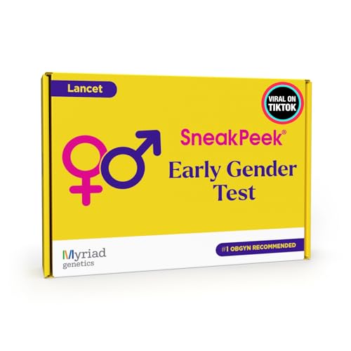 SneakPeek® DNA Test Gender Prediction - Know Baby’s Gender at 6 Weeks with 99.9% Accuracy¹ - Lab Fees Included - Early Boy or Girl Reveal Home Kit (Lancet)