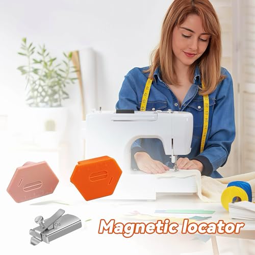 3 pcs Magnetic Seam Guide for Sewing Machine, Magnetic Sewing Guide with Clip&Hemmer Guide with Scale, Universal Sewing Accessory for Magnet Making Machines,Sewing Supplies Accessories(3pcs)