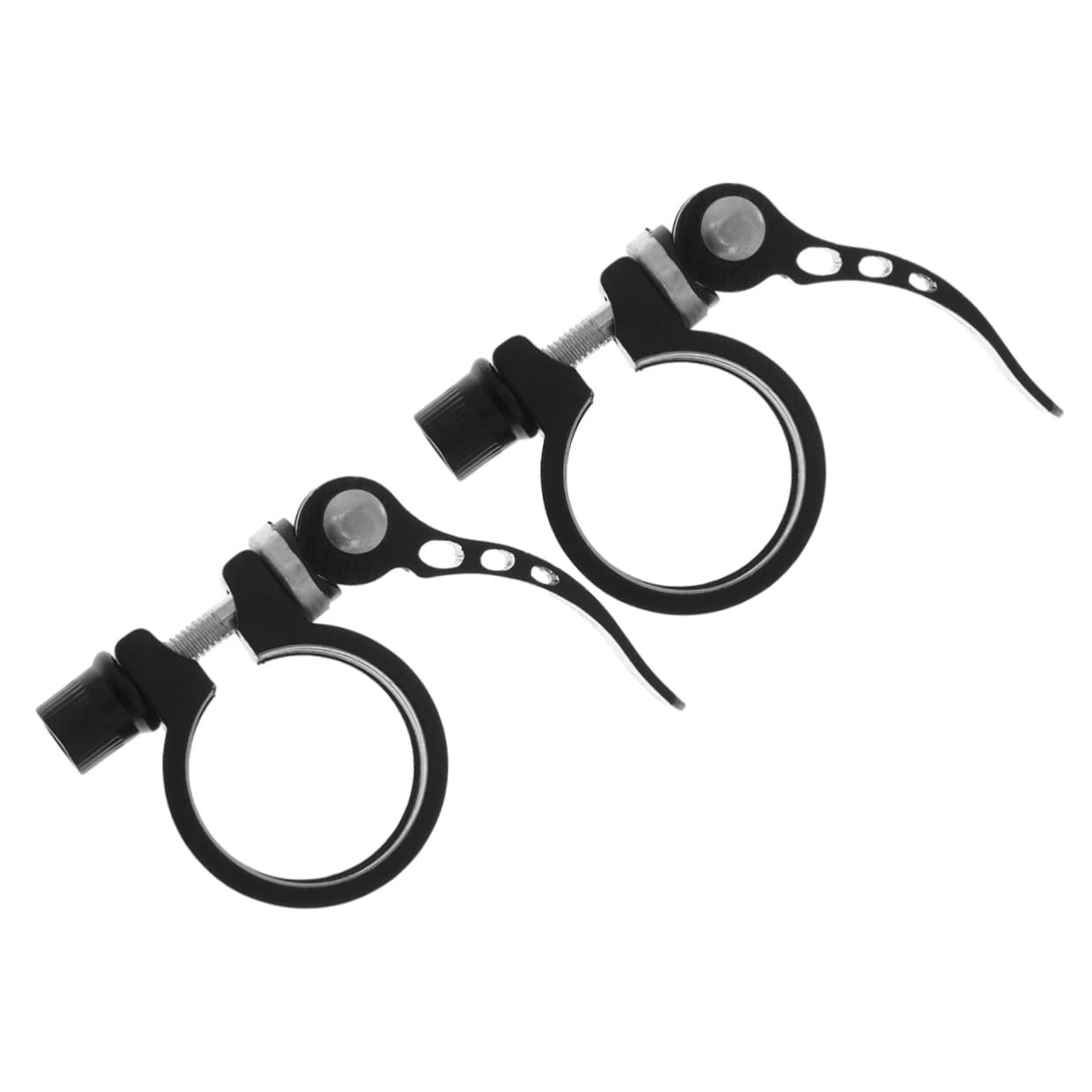 HEMOTON 2pcs Quick Release Aluminum Alloy Seatpost Clamp for Casual and Road Bikes Easy Installation Fit for Seatposts Sleek Black Design