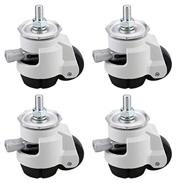 Juego de 4 ruedas para servicio pesado, ruedas giratorias de 50/60 mm, ruedas industriales, seguridad ajustable, sin ruido