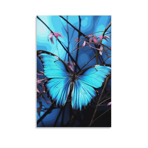Toile papillon bleu et bambou un havre de paix pour votre intérieur