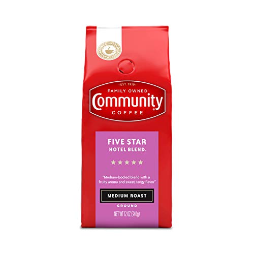 Community Coffee Five Star Hotel Blend Medium Roast Coffee, Ground, 12 Ounces