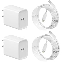 iPhone 14 Charger, 2Pack 10FT USB Wall Charger Fast Charging Lightning Cable Cord,USB Type C Plug Block with 10Foot Long Lightning Cable Compatible with iPhone 14/13/12/12Mini/11ProMax/XS Max/XS/XR/SE