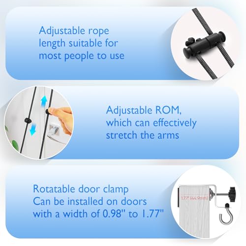 Image of FitBeast Shoulder Pulley for Physical Therapy - Over the Door Pulley for Shoulder Rehab, Shoulder Pulley for Rotator Cuff Recovery and Frozen Shoulder - Durable Nylon Rope and Foam Handles (Black)