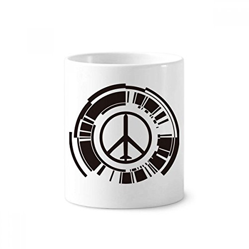 Cadeau symbole de la paix mug céramique blanche porte-brosse à dents 350ml