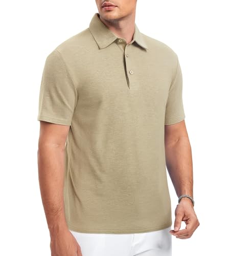 Alex Vando Mens Golf Shirt Moisture Wicking Quick-Dry Short Sleeve Casual Polo Shirts for Men