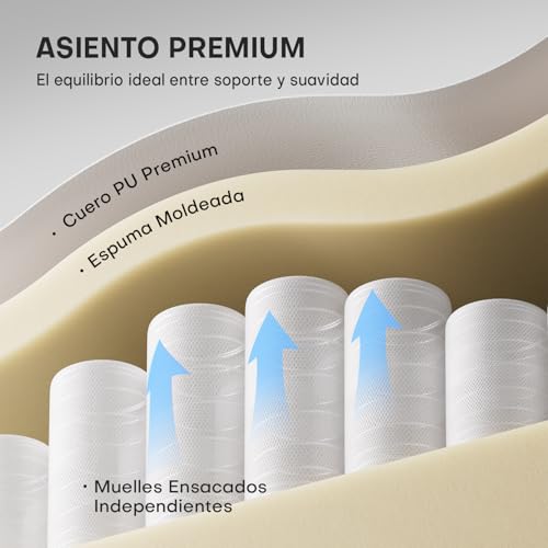 Miniatura 7 de Hlfurnieu Silla Gaming Con Masajeador, Silla Gamer Con Cojín Lumbar Masajeador Y Reposapiés, Sillón Gamer Ergonómica Altura Ajustable, Cadeira Gaming Blanco Y Azul