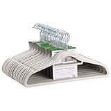 Ollieroo 50PK Heavy Duty Velvet Hangers Set with Steel Swivel Hooks Ultra Thin Non-slip Velvet Clothes Hangers Dress Hangers Suit Hangers (Beige)