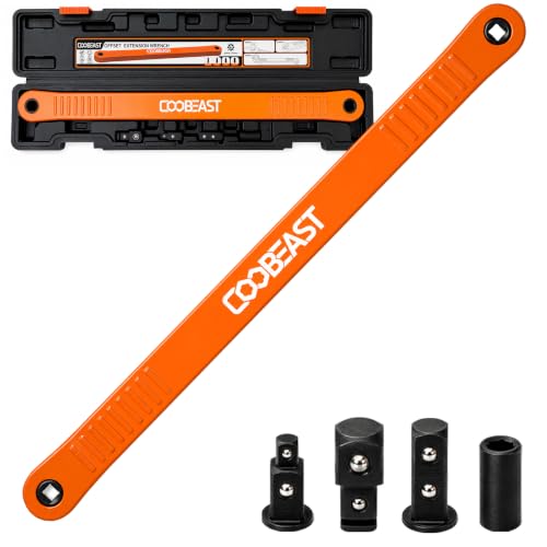 Image of Pro Offset Extension Wrench 5 PCS,Impact Wrench Extender Tool Socket Set | Square Adapters ,Ratchet Drive,1 /4 inch Socket,0 Swing,for Tight Spaces Fasteners