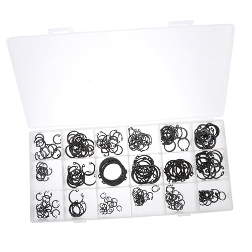 Unomor 1 Set Retaining Ring External Clip Snap Fasteners Retaining Clamp External C-clip Retaining Clip C-clip Shaft Ring Carbon Steel Black