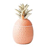 Jojuno 9' Ceramic Pineapple Centerpiece Decor Ananas Ceramic Candy Cookie Storage Jars, Figurine for...