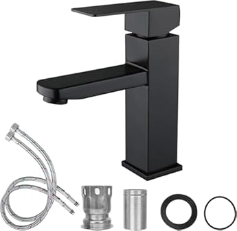 Foto di Minnhua Rubinetto Bidet Bagno Nero Opaco Rubinetto per Bagno Cucina con Tubo di Collegamento Rubinetto Acciaio Inox Rubinetto Bidet Nero Acqua Calda e Fredda a Disposizione