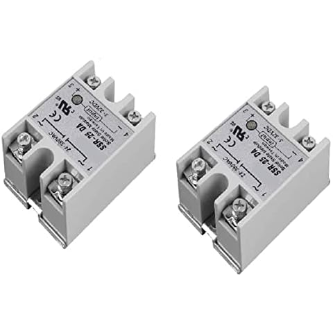 Artshu Solid 2 PCS State Relay Module SSR-25DA 25A /250V 3-32V DC Input 24-380VAC Output Cover