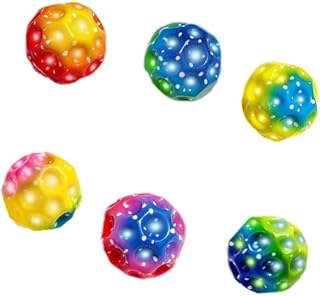 مجموعة كرات استرو مطاطية شكل قمر لتخفيف التوتر 6 قطع - متعدد الالوان