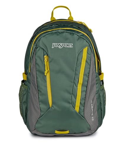 Image of JanSport 32L Agave Hiking Backpack - 15 Inch Laptop Sleeve, Cargo Green | Daypack with Universal 3L Hydration System or 15 Inch Laptop Sleeve, Ideal for Hiking and Traveling
