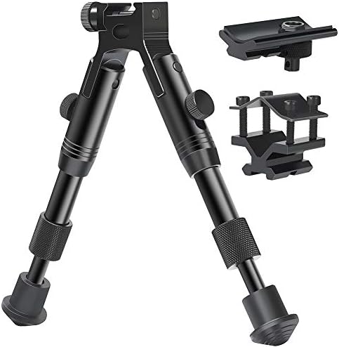 Feyachi 3 in 1 Tactical Rifle Bipod + Rail Mount Adapter + Barrel Clamp Adjustable Height from 6.3" to 6.9" for Hunting