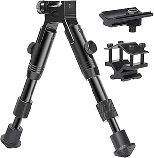 Feyachi 3 in 1 Tactical Rifle Bipod + Rail Mount Adapter + Barrel Clamp Adjustable Height from 6.3" to 6.9" for Hunting