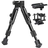 Feyachi 3 in 1 Tactical Rifle Bipod + Rail Mount Adapter + Barrel Clamp Einstellbare Höhe von 6,3 bis 6,9 für die Jagd