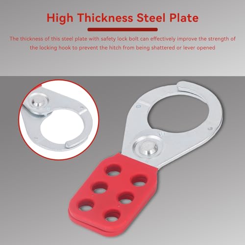 Image of Agatige 2PCS Lockout Hasp,Safety Tag Out Hasp 1.5 Inch Insulated Padlock Hasp Industrial 6 Hole Galvanized Steel Lockout Hasp for Multi Person Maintenance of Valves, Plugs, Ball Valves