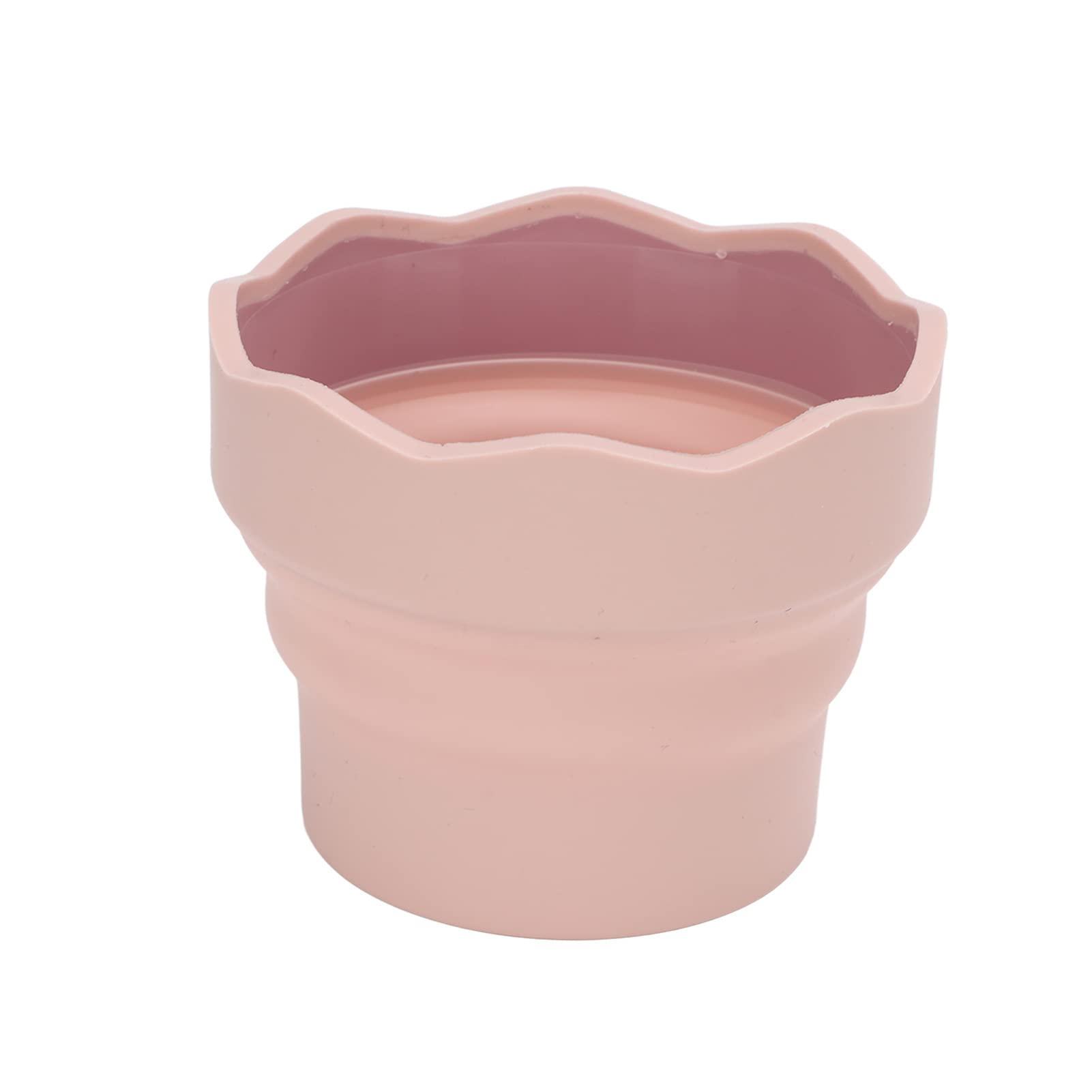 Portable Folding Gel Painting Brush Washing Bucket, Multipurpose Artist Brush Cleaner and Water Color Palette for Painters, Outdoor Painting and Travel Artwork (Rosy)