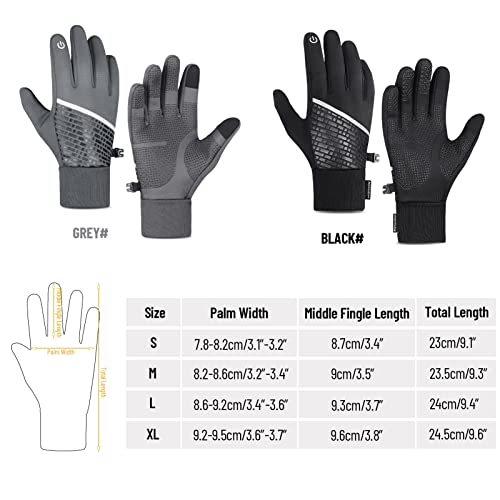 Cigooxm Luvas de inverno quente com tela sensível ao toque impermeáveis de ciclismo