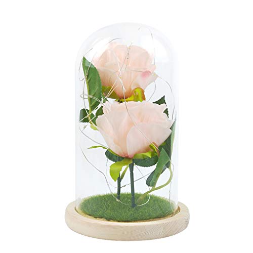 Lapirek Geschenke Romantisches Zuhause Dekor für Rose und Glas Romantisches Haus Dekor Blumen (Pink, one Size) Cover